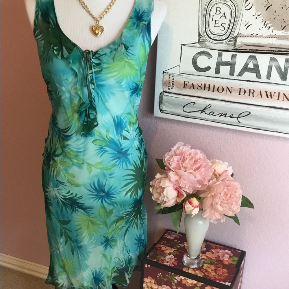 ⛔️SOLD⛔️100% Silk Sheath Tea Length Dress